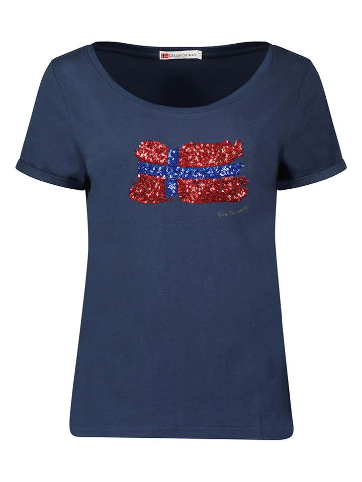 Geographical Norway Koszulka "Jarbara" w kolorze granatowym rozmiar: L