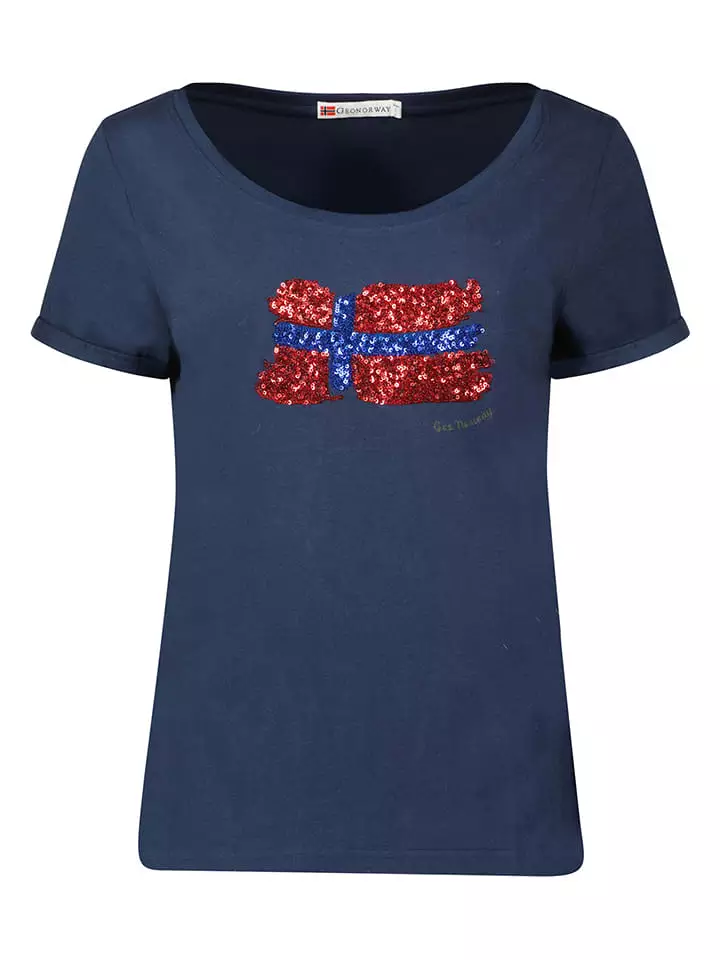 Geographical Norway Koszulka "Jarbara" w kolorze granatowym rozmiar: L