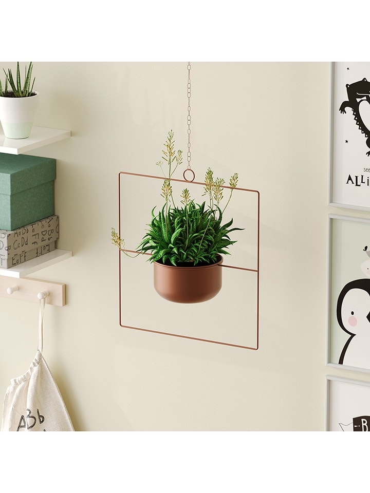 ABERTO DESIGN Doniczka "Pandantif" w kolorze miedzianym - 40 x Ø 17 cm rozmiar: onesize