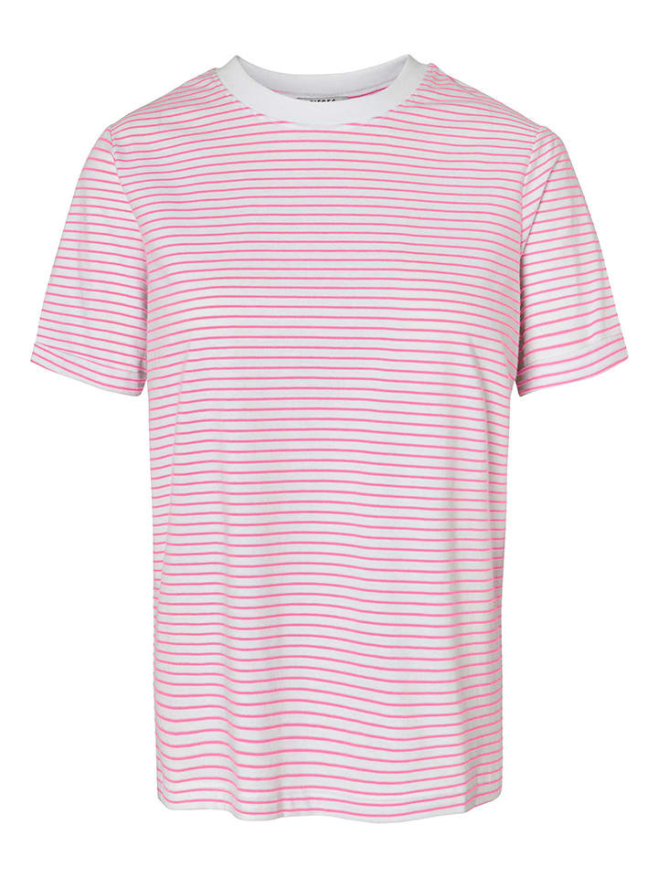 Koszulka w kolorze różowo-białym