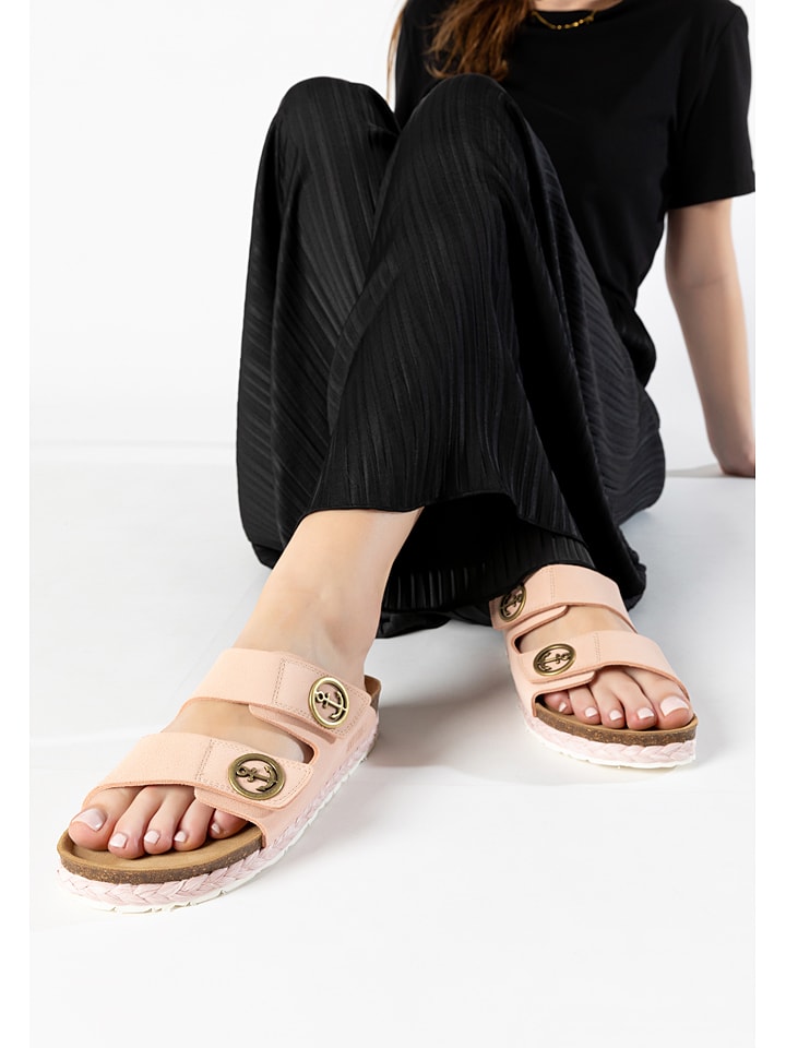 BAYTON Skórzane klapki "Belinda" w kolorze jasnoróżowym rozmiar: 38