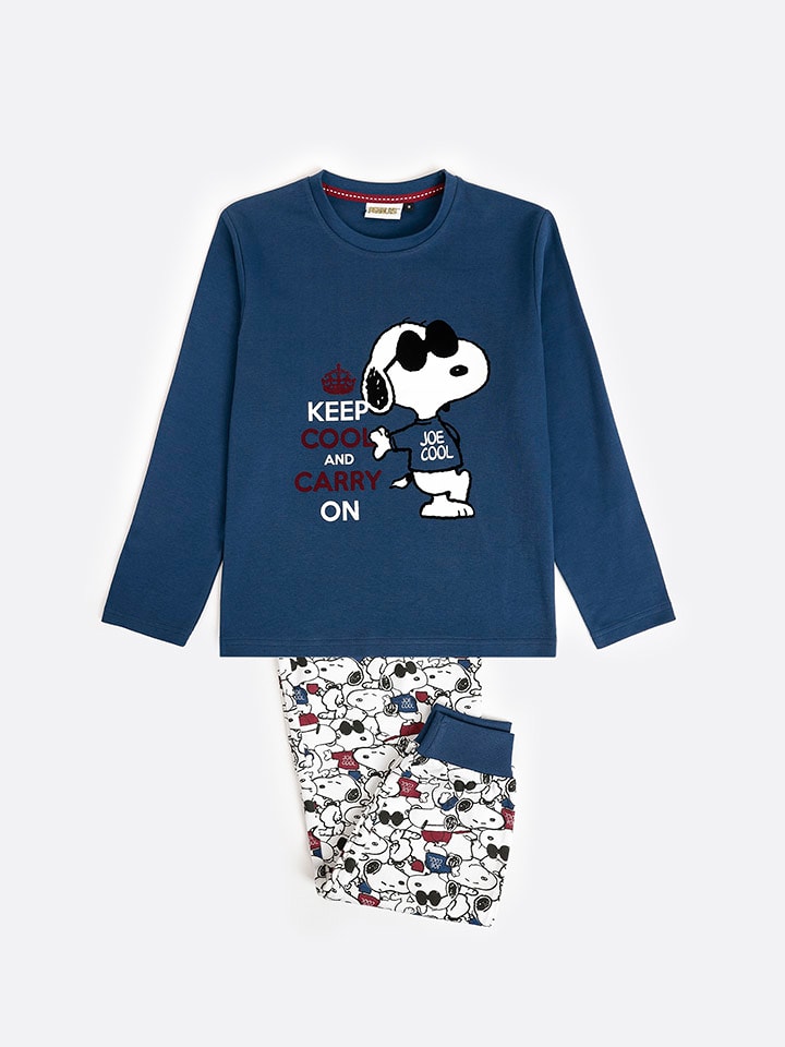 Peanuts Piżama w kolorze granatowo-białym rozmiar: 128