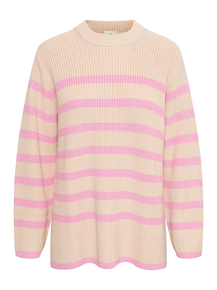 Kaffe Sweter "Cilla" w kolorze jasnoróżowo-kremowym rozmiar: XL