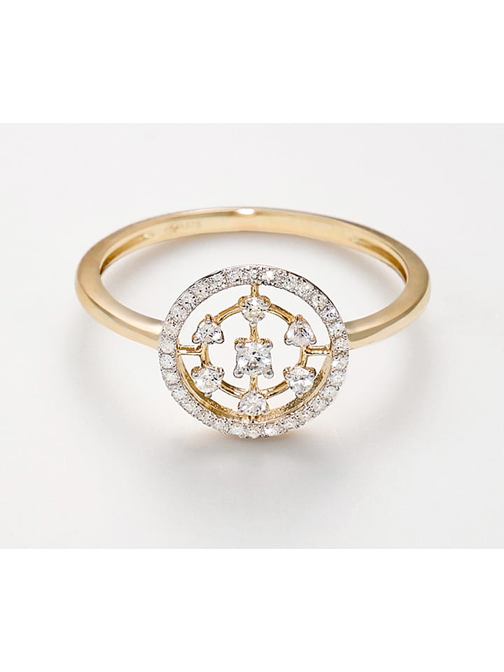 DIAMANTA Złoty pierścionek "Joeline" z diamentami rozmiar: 56