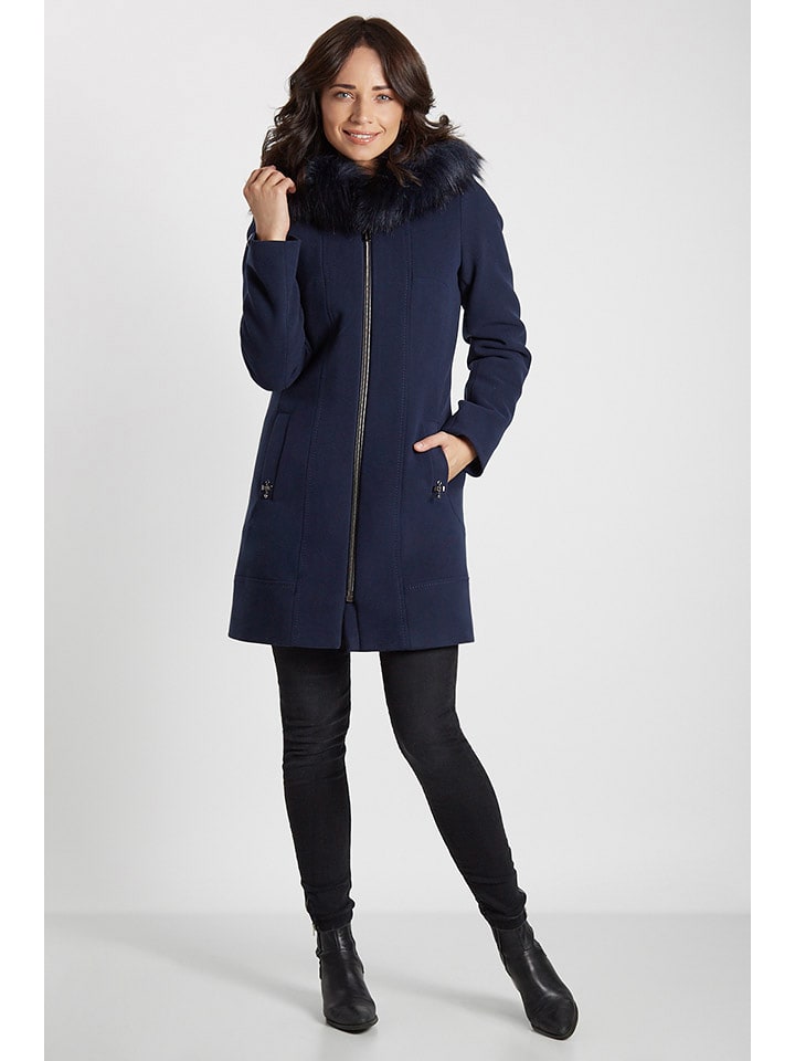 Ciriana Wełniany płaszcz w kolorze granatowym rozmiar: 36