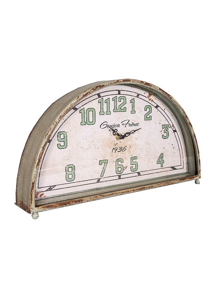 Anticline Zegar stojący w kolorze biało-miętowym - 36,5 x 20,5 cm rozmiar: onesize