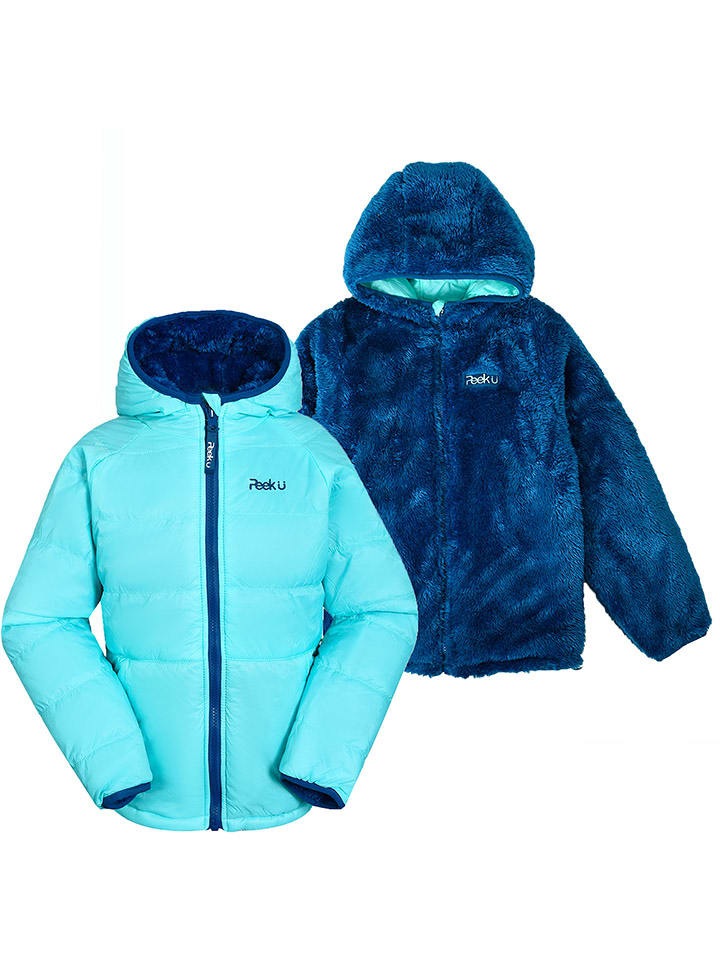 Peek U Dwustronna kurtka pikowana "Clover" w kolorze błękitno-niebieskim rozmiar: 128