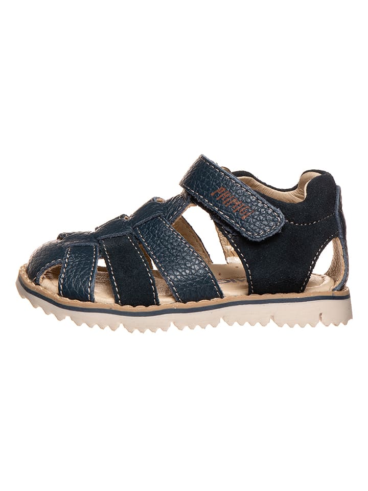 Skórzane półsandały w kolorze granatowym