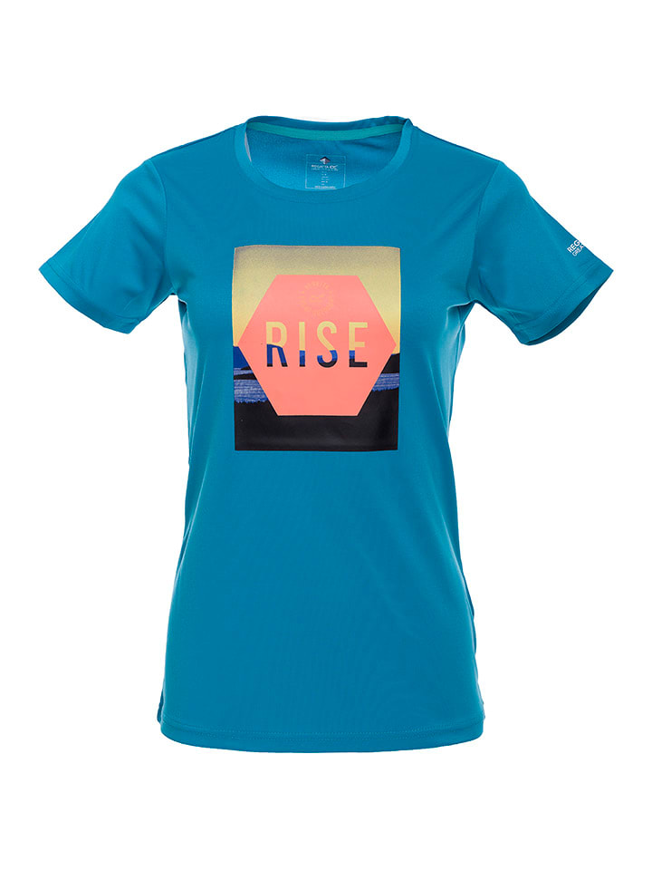 Regatta Koszulka sportowa "Fingal VI" w kolorze turkusowym ze wzorem rozmiar: 46