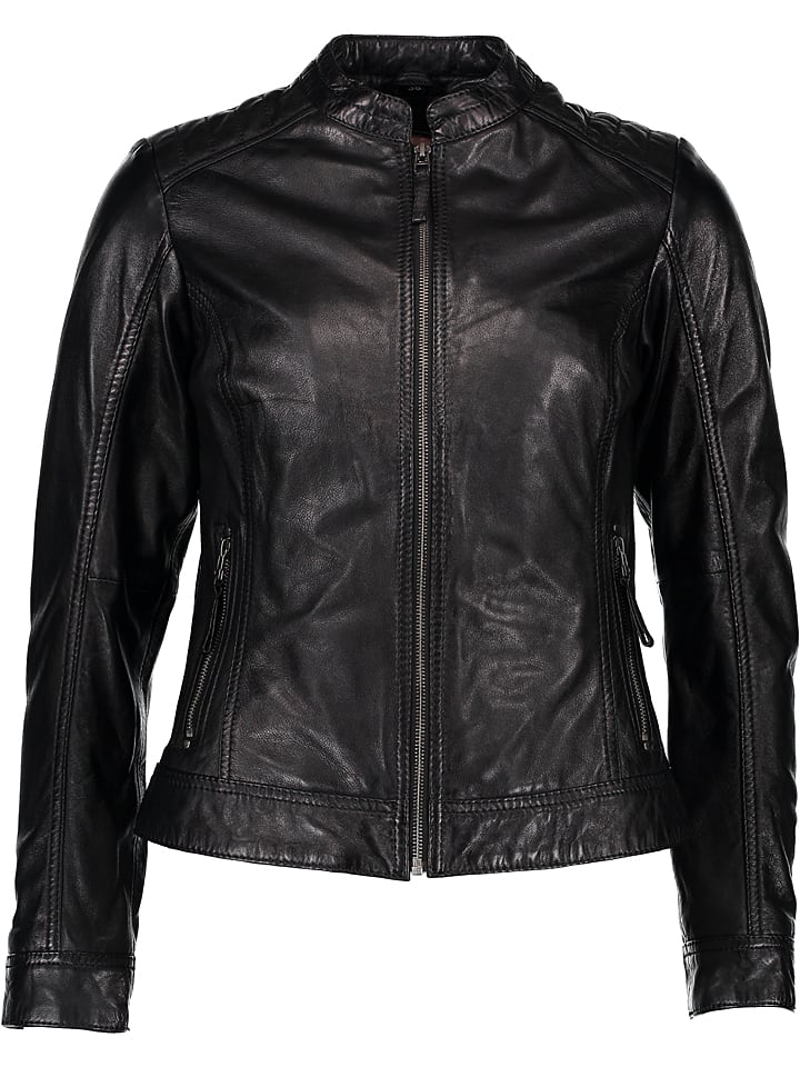 Caminari Skórzana kurtka "Carry" w kolorze czarnym rozmiar: 34