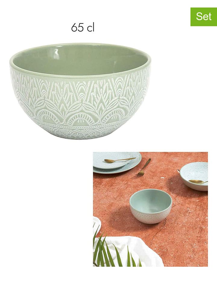 Ethnical Life Miski (6 szt.) "Sahara" w kolorze zielonym - 660 ml rozmiar: onesize
