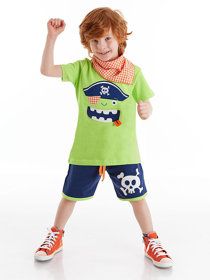 3-częściowy zestaw "Pirate" w kolorze zielono-granatowym