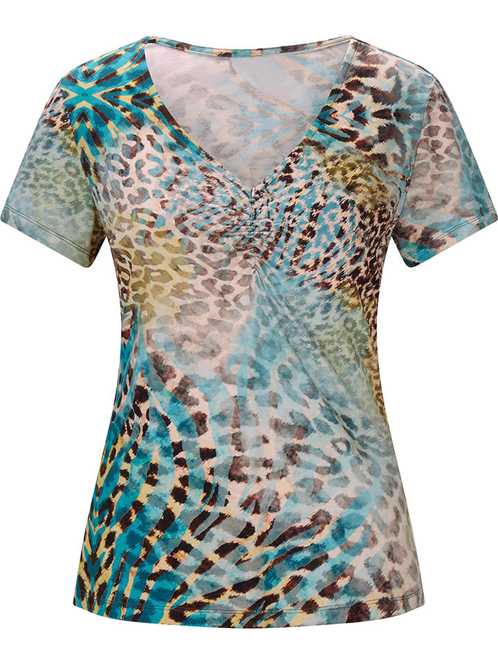 Koszulka w kolorze brązowo-turkusowym