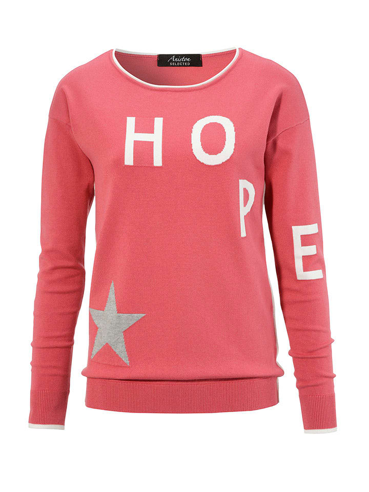 Sweter w kolorze różowym ze wzorem