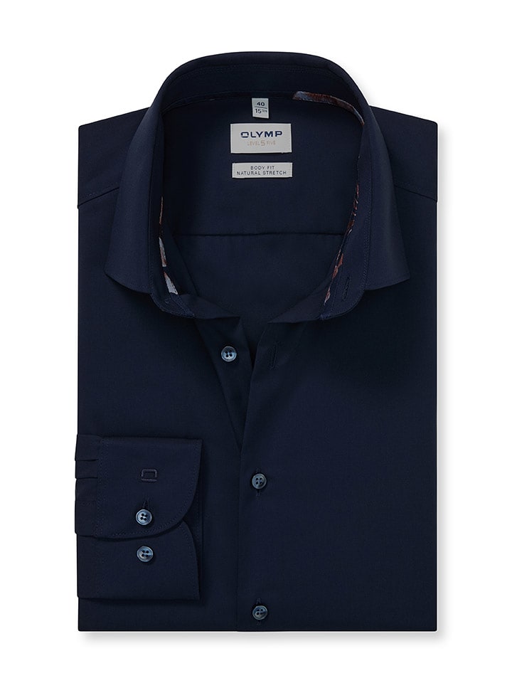 OLYMP Koszula "Level 5" - Body fit - w kolorze kobaltowym rozmiar: 44