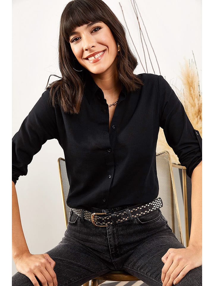 Olalook Bluzka w kolorze czarnym rozmiar: M