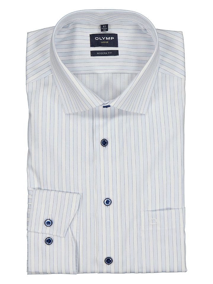 OLYMP Koszula "Luxor" - Modern fit - w kolorze błękitno-białym rozmiar: 41