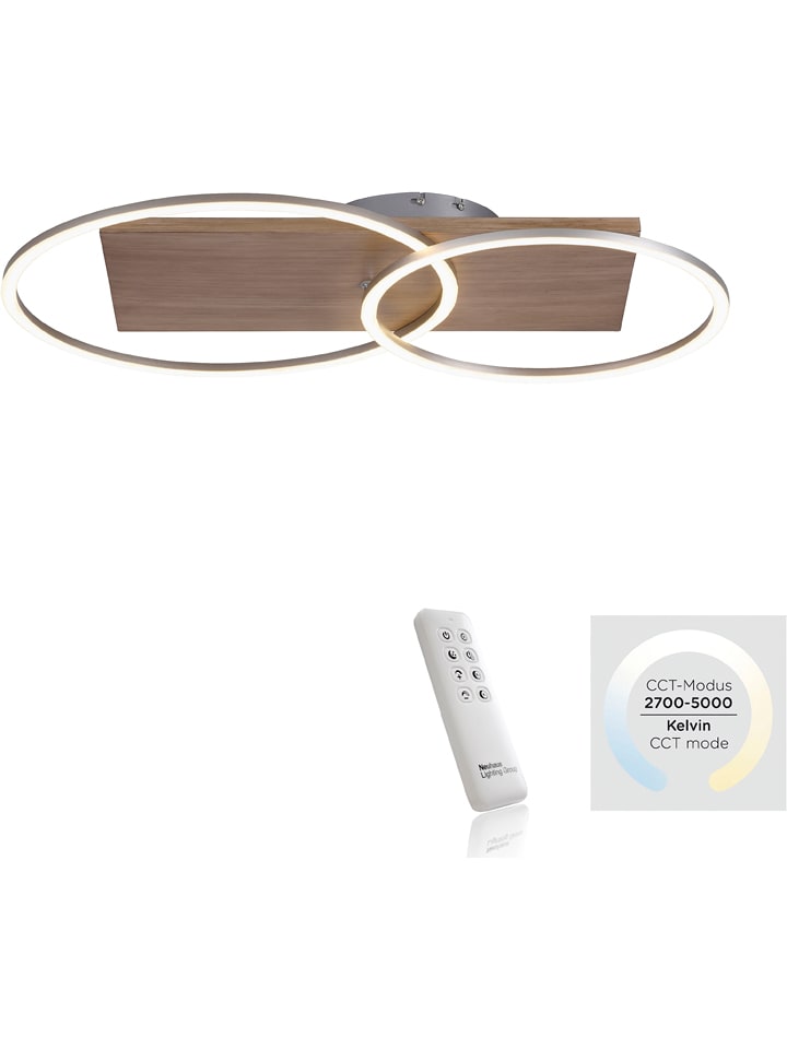 Lampa sufitowa LED w kolorze jasnobrązowym - 70 x 44 cm