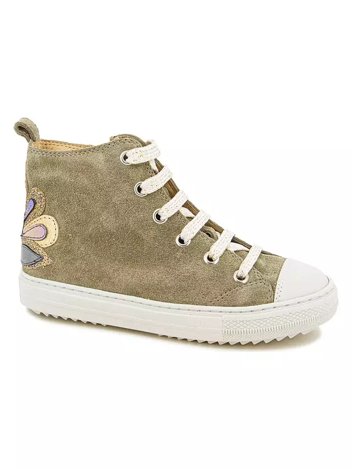 Pom D'api Skórzane sneakersy w kolorze khaki rozmiar: 32