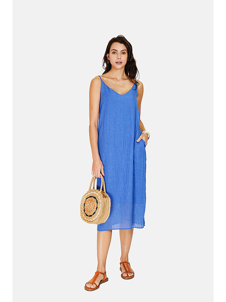 Le Jardin du Lin Lniana sukienka w kolorze niebieskim rozmiar: 36