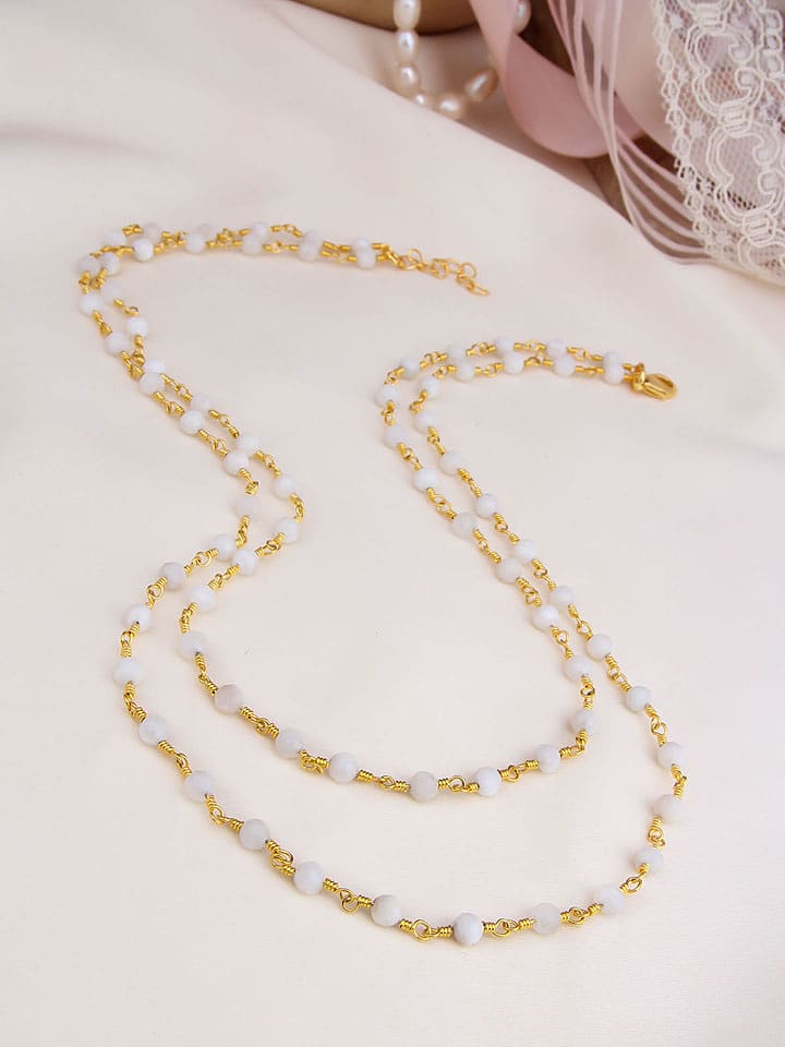 Pierres de Jade Pozłacany naszyjnik z elementami ozdobnymi - dł. 47 cm rozmiar: onesize