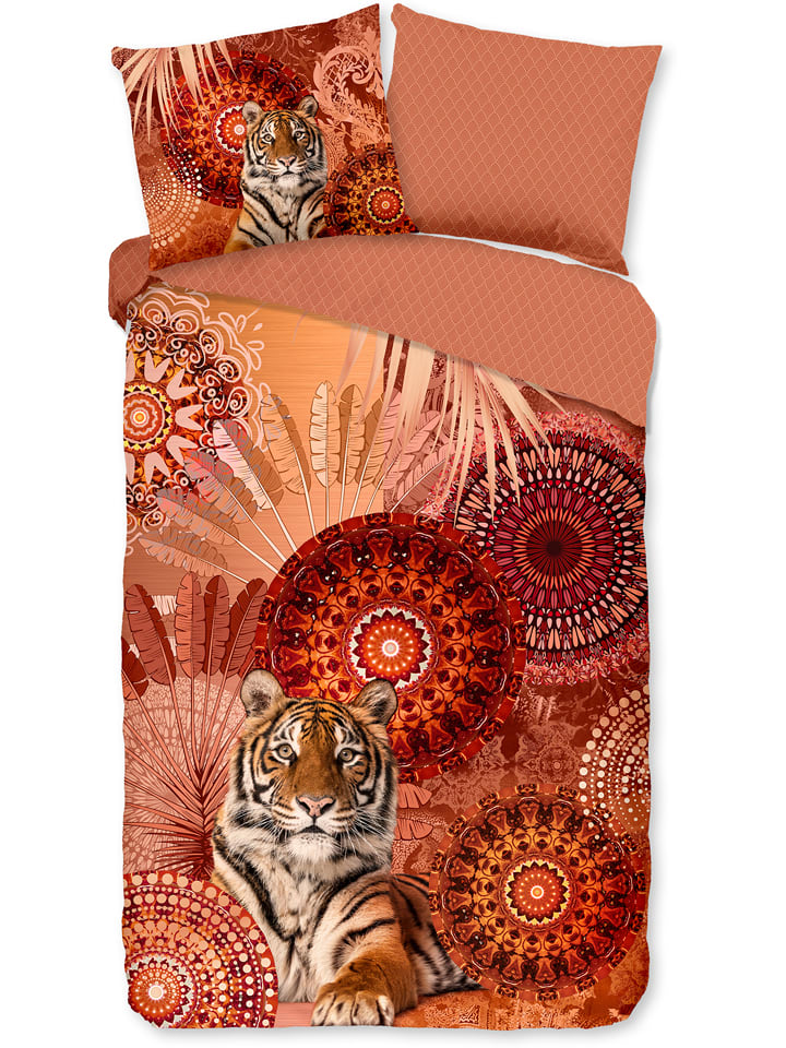 Hip Komplet pościeli satynowej "Anakin" w kolorze czerwono-pomarańczowym rozmiar: 140x200 cm