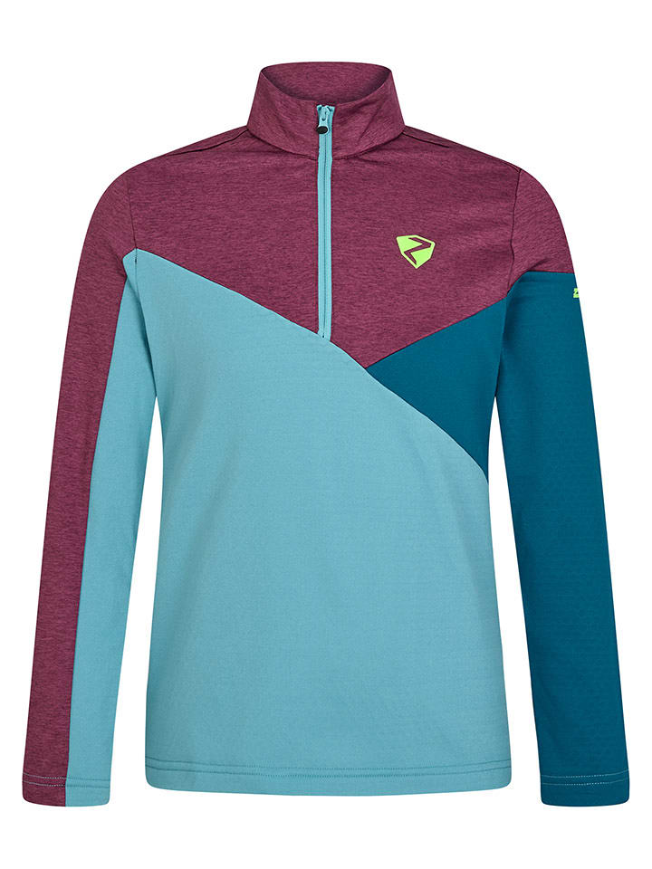 Ziener Koszulka funkcyjna "Jespa" w kolorze bordowo-turkusowym rozmiar: 164