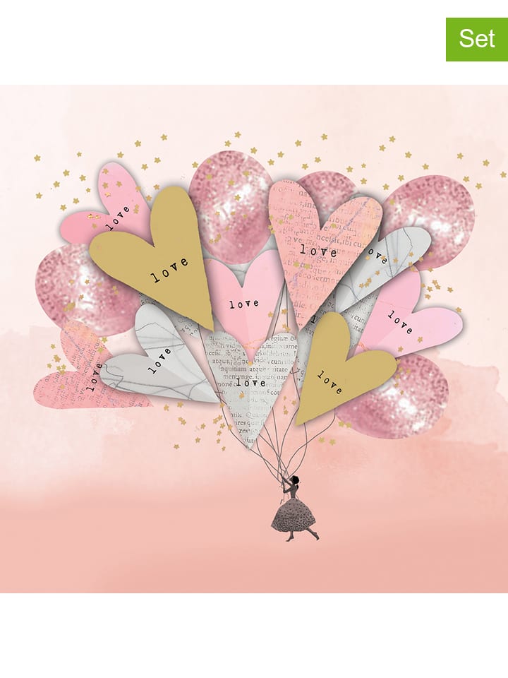 Serwetki (40 szt.) "My Love" w kolorze jasnoróżowym