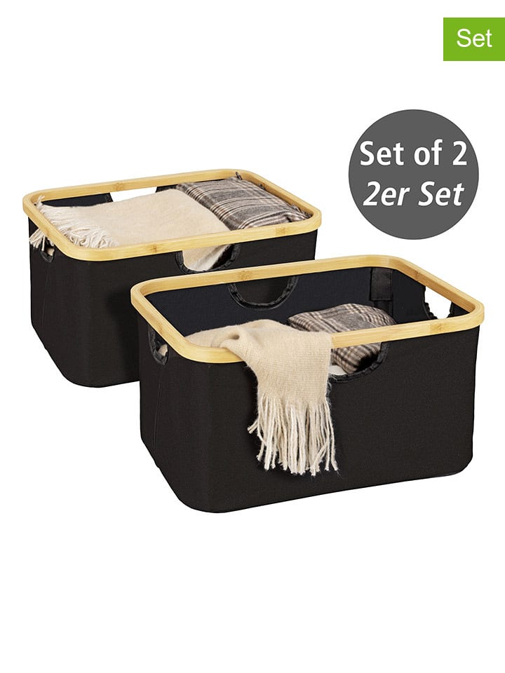 Wenko Koszyki (2 szt.) "Ecori" w kolorze czarnym - 28 l rozmiar: onesize