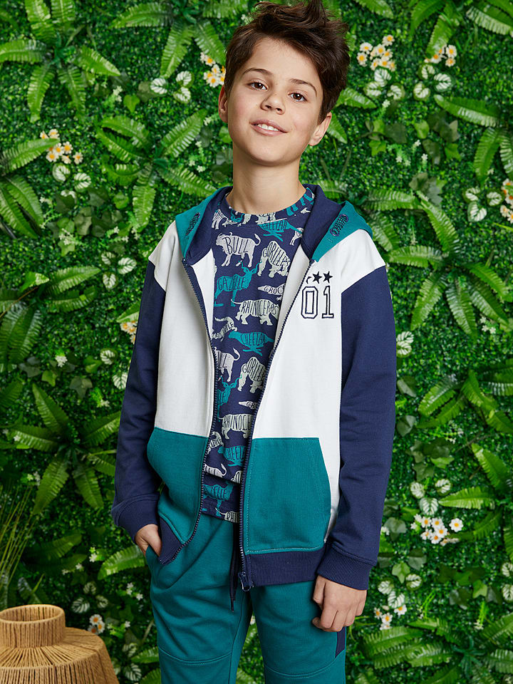 lamino Bluza w kolorze granatowo-biało-turkusowym rozmiar: 110