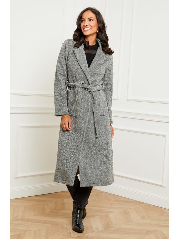 Płaszcz przejściowy w kolorze czarno-białym