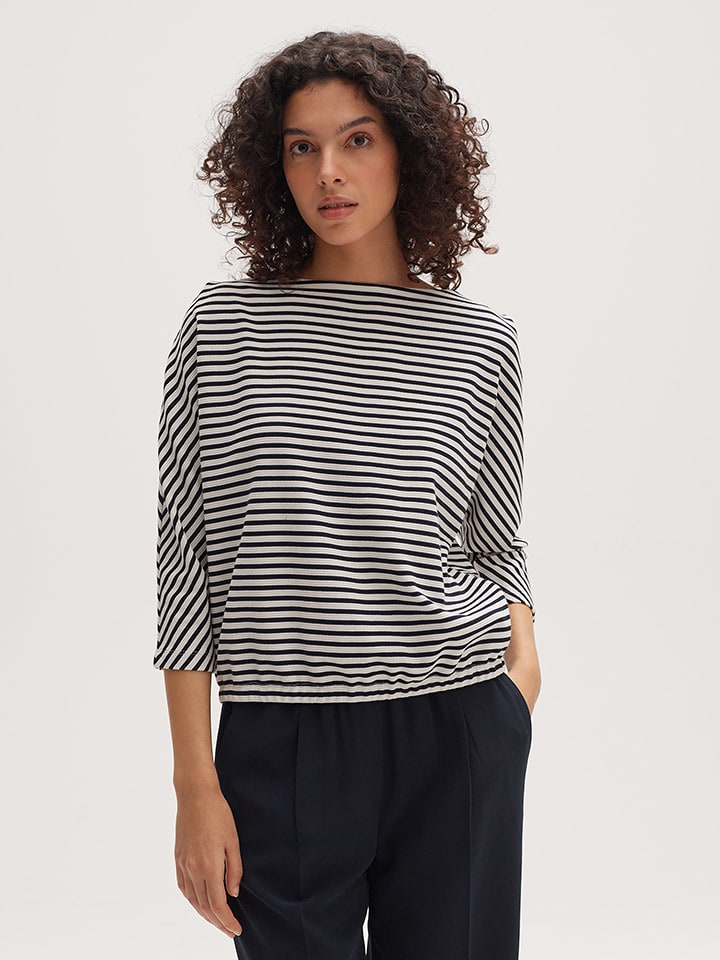 OPUS Koszulka "Gomba" w kolorze granatowo-białym rozmiar: 38