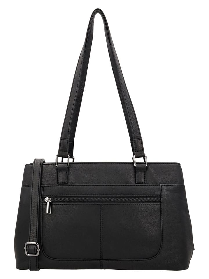 Beagles Skórzana torebka "Benidorm" w kolorze czarnym - 33 x 21 x 11 cm rozmiar: onesize