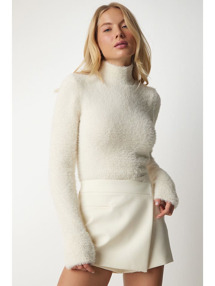 Happiness Istanbul Sweter w kolorze kremowym rozmiar: S/M