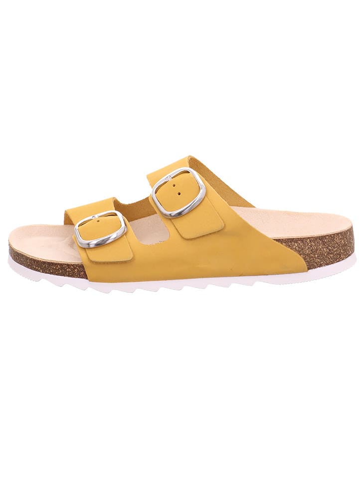 Legero Skórzane klapki "Clear" w kolorze żółtym rozmiar: 38