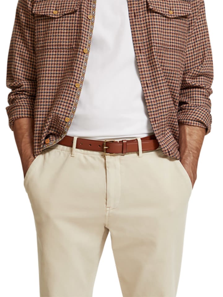 Scotch & Soda Skórzany pasek w kolorze karmelowym rozmiar: L