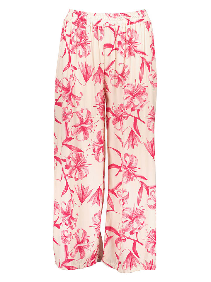 miss goodlife Spodnie w kolorze różowo-kremowym rozmiar: XS