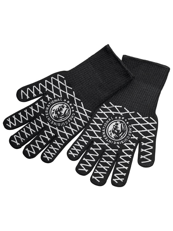 Chef Cuisine Rękawice w kolorze czarnym do grillowania - dł. 32 cm rozmiar: onesize