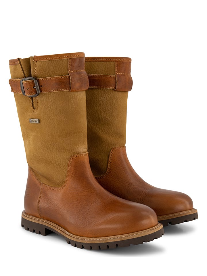 TRAVELIN' Skórzane kozaki "Konstanz" w kolorze jasnobrązowym rozmiar: 38