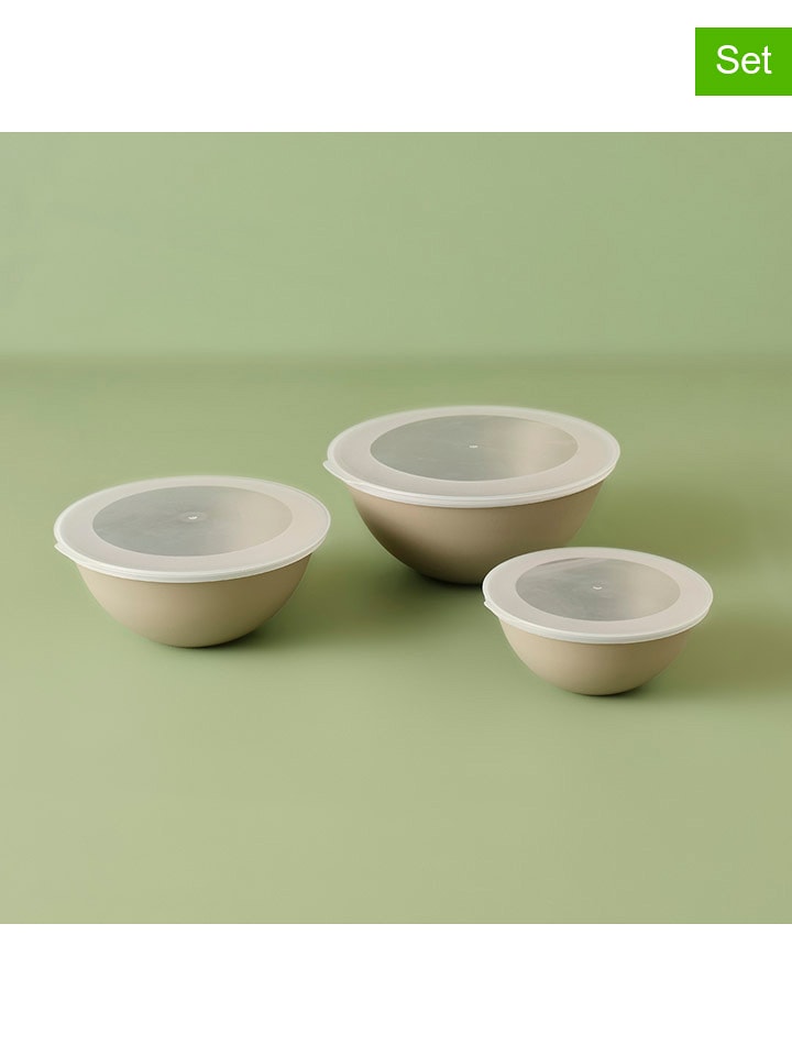 BELLA MAISON Pojemniki (3 szt.) w kolorze beżowym - wys. 19,1 x Ø 25,6 cm rozmiar: onesize