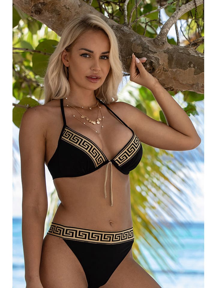Bikini w kolorze czarnym ze wzorem