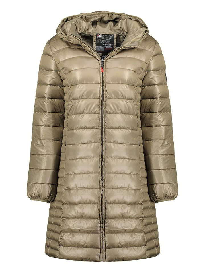 Płaszcz pikowany "Colombiana Long Hood" w kolorze beżowym