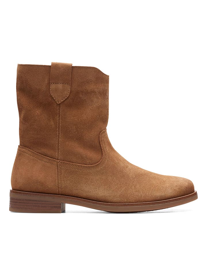 Clarks Skórzane botki w kolorze jasnobrązowym rozmiar: 39,5