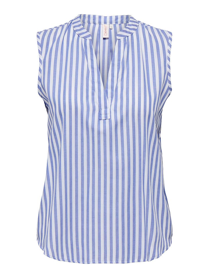 Top "Ida" w kolorze niebiesko-białym