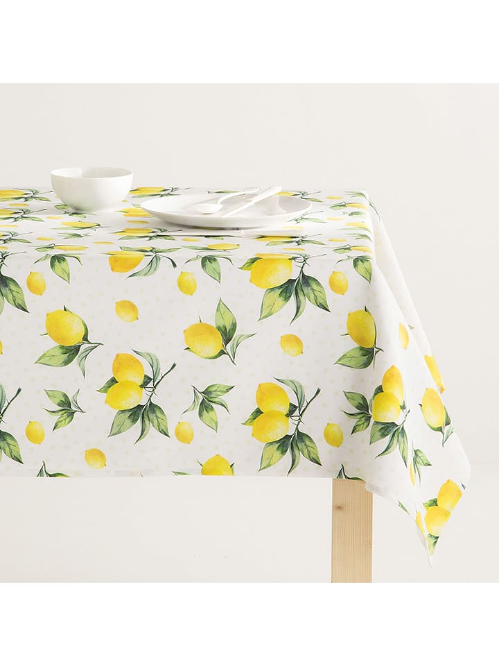 Mint Rugs Obrus "Floral and Tropical Citrus" w kolorze beżowo-żółto-zielonym rozmiar: 140x240 cm