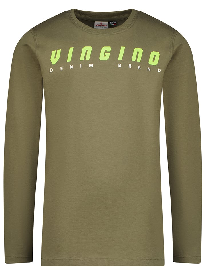 Vingino Koszulka "Logo" w kolorze zielonym rozmiar: 176