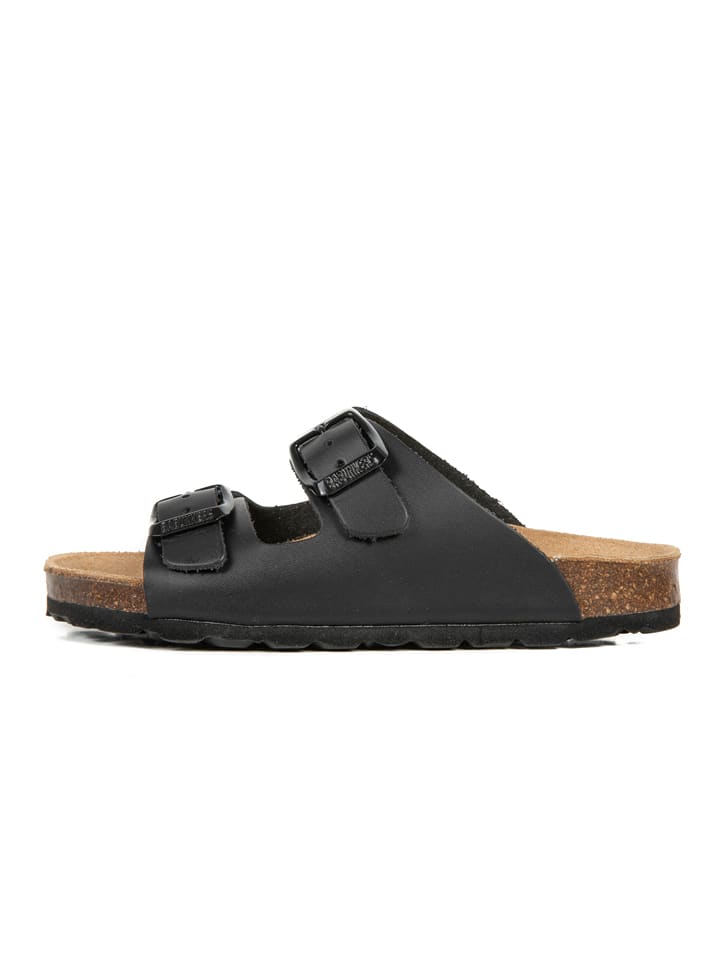 BABUNKERS Family Skórzane klapki w kolorze czarnym rozmiar: 34