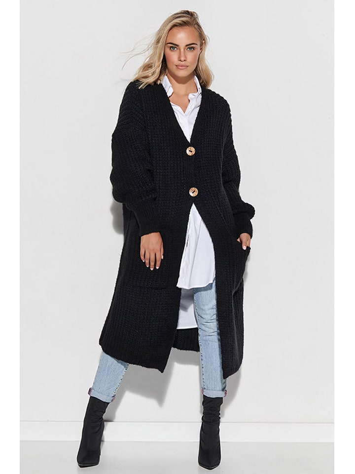 Makadamia Kardigan w kolorze czarnym rozmiar: onesize