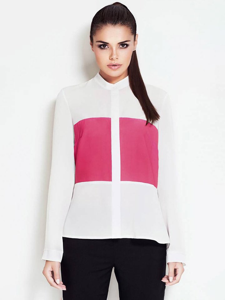 Awama Koszula w kolorze biało-różowym rozmiar: L