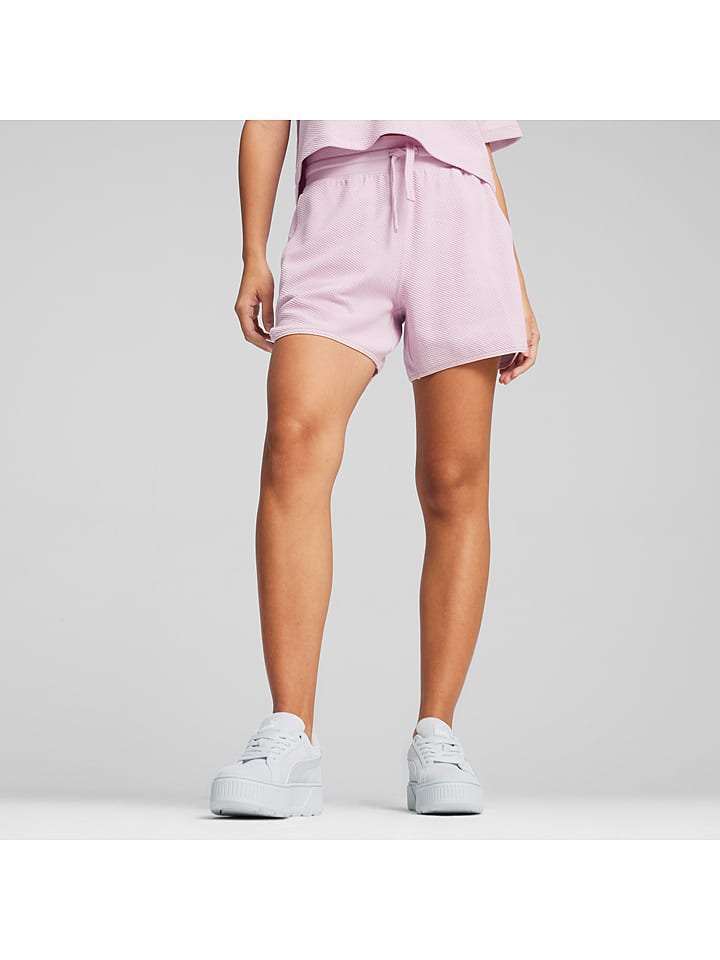 Puma Szorty dresowe "Her 5" w kolorze jasnoróżowym rozmiar: M